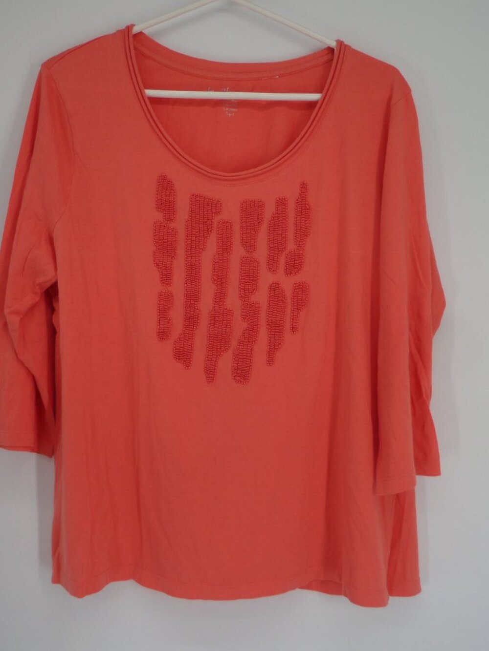 Chico's  Women's 3/4 Sleeve Coral Color  Top  Size 3 US XL